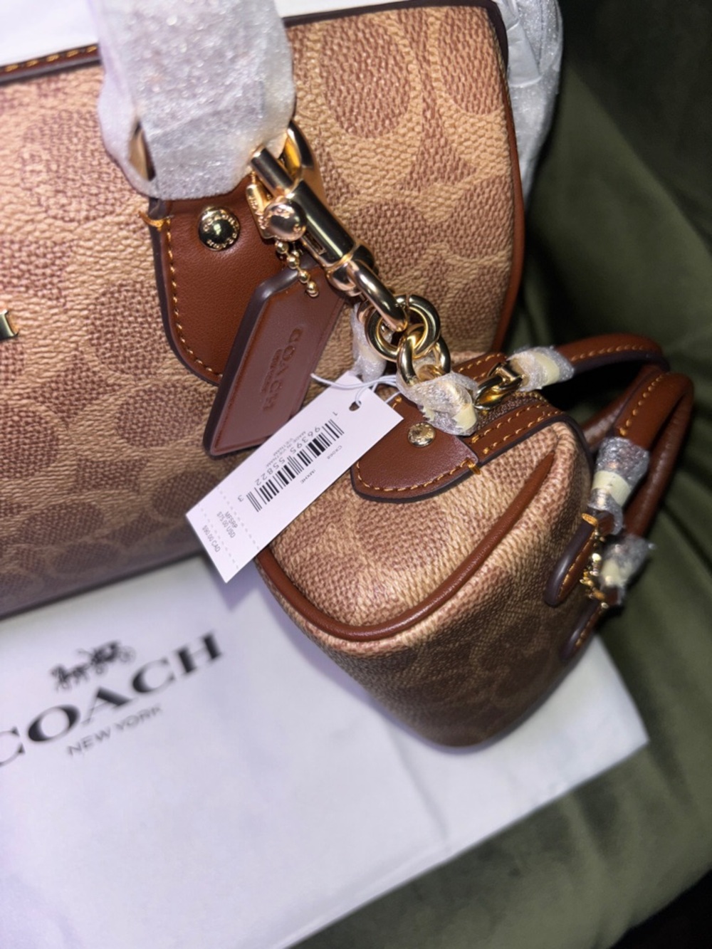 Coach Mini Rowan Bag Charm In Signature Canvas - Picture 2 of 10